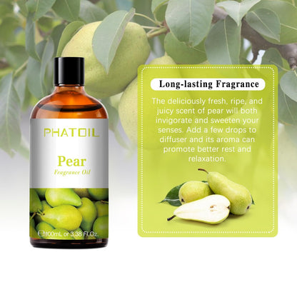 PHATOIL Birnen-Duftöl 100 ml – Aromatherapie-Öl für Diffuser, Yoga, Hautpflege, DIY Kerzen- und Seifenherstellung