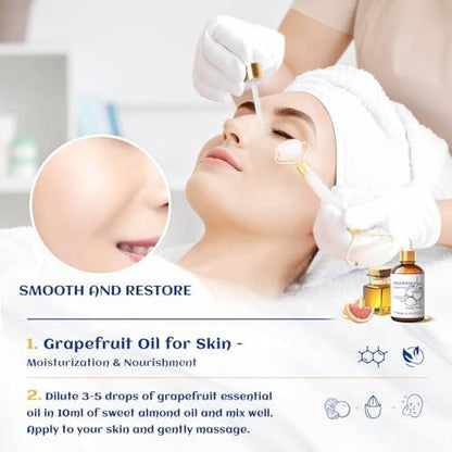 HIQILI 30 ml Grapefruit Essential Oil – 100% Rein & Natürlich für Diffuser & Hautpflege, 1 Fl Oz