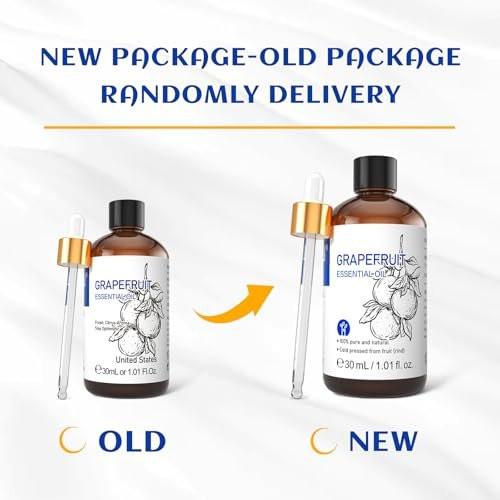 HIQILI 30 ml Grapefruit Essential Oil – 100% Rein & Natürlich für Diffuser & Hautpflege, 1 Fl Oz