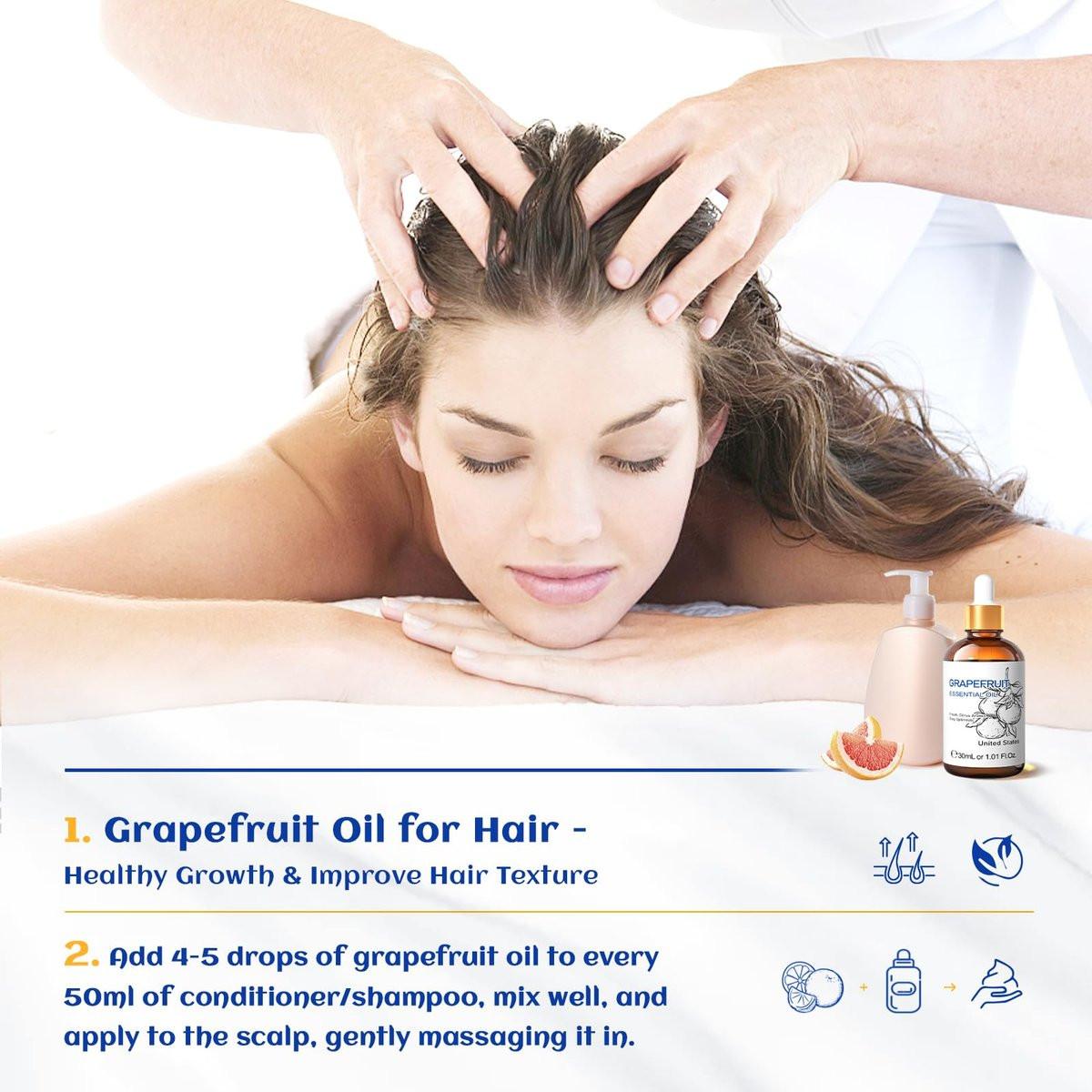 HIQILI 30 ml Grapefruit Essential Oil – 100% Rein & Natürlich für Diffuser & Hautpflege, 1 Fl Oz