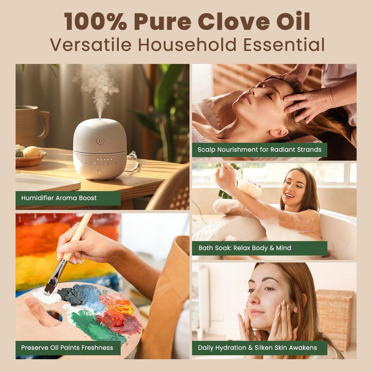 HIQILI 30 ml Nelkenöl für Zähne und Zahnfleisch, 100% rein natürlich, Mundpflege, DIY-Spray, Aromatherapie