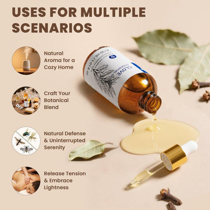 HIQILI 30 ml Nelkenöl für Zähne und Zahnfleisch, 100% rein natürlich, Mundpflege, DIY-Spray, Aromatherapie