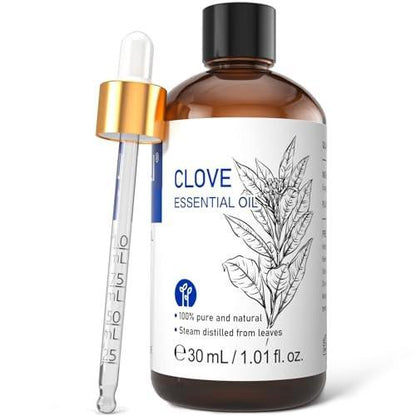 HIQILI 30 ml Nelkenöl für Zähne und Zahnfleisch, 100% rein natürlich, Mundpflege, DIY-Spray, Aromatherapie