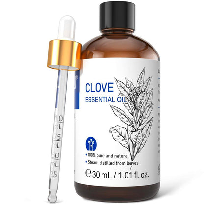 HIQILI 30 ml Nelkenöl für Zähne und Zahnfleisch, 100% rein natürlich, Mundpflege, DIY-Spray, Aromatherapie