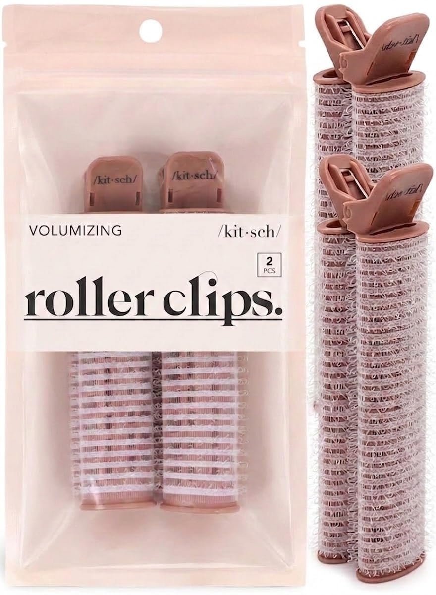 Kitsch Volumen-Haarklammern für Frauen - Haarwickler für Volumen & Locken - Volumen-Haarprodukte, Haarroller-Clips für mühelose Locken, die halten - 2er-Pack, Terrakotta