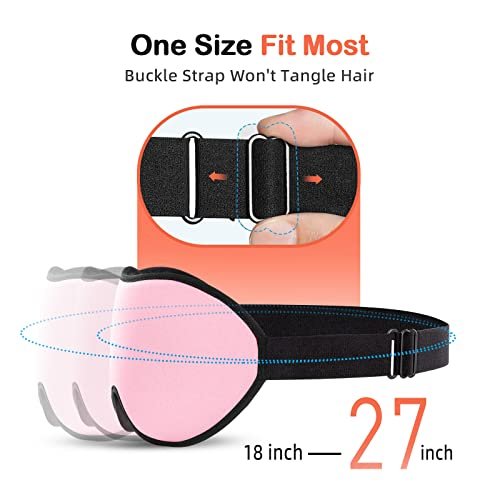 INNELO Schlafmaske für Seitenschläfer, 100% Lichtblockierende 3D-Konturierte Augenmaske mit Memory-Schaum, Kein Druck auf den Augen, Schlafbrille für Reisen, Nickerchen, Yoga, Rosa