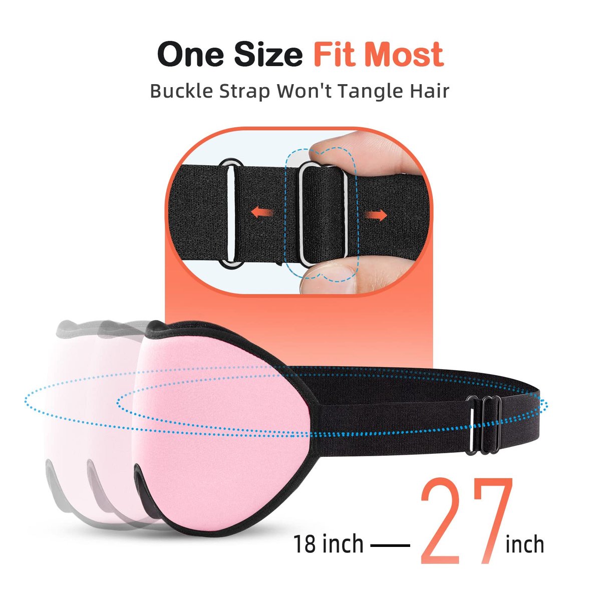 INNELO Schlafmaske für Seitenschläfer, 100% Lichtblockierende 3D-Konturierte Augenmaske mit Memory-Schaum, Kein Druck auf den Augen, Schlafbrille für Reisen, Nickerchen, Yoga, Rosa