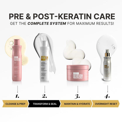 FASHION GOLD Keratin-Haarbehandlung, 6 Anwendungen pro Flasche, Keratin zum Glätten der Haare, Brasilianisches Glätten ohne Formaldehyd, Nanoplastie, 300 g