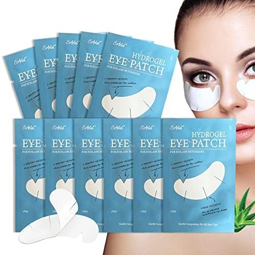 C. ARTIST 100 Paar V-förmige 100% natürliche Wimpernverlängerungs-Gel-Pads unter den Augen, Hydrogel-Augenpads mit Kollagen & Aloe Vera, Wimpernverlängerungs-Zubehör, Lash Tech Zubehör