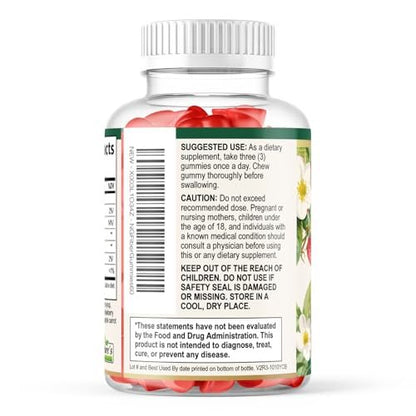 Präbiotische Faser-Gummis - 4g Ballaststoffe pro Portion - Extra starkes tägliches Nahrungsergänzungsmittel für Erwachsene - Leckerer Erdbeergeschmack - Pflanzliche Unterstützung für Verdauung und Regelmäßigkeit - 60 Gummis