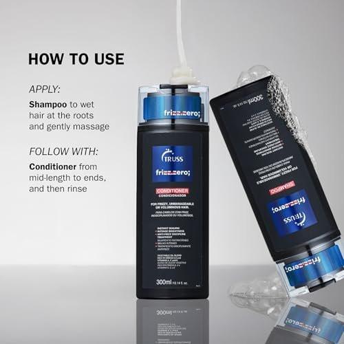 Truss Frizz Zero Conditioner – Anti-Frizz & Anti-Humidity Pflegespülung für krauses Haar, verleiht Volumen und Glanz, 300 ml