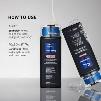 Truss Frizz Zero Conditioner – Anti-Frizz & Anti-Humidity Pflegespülung für krauses Haar, verleiht Volumen und Glanz, 300 ml