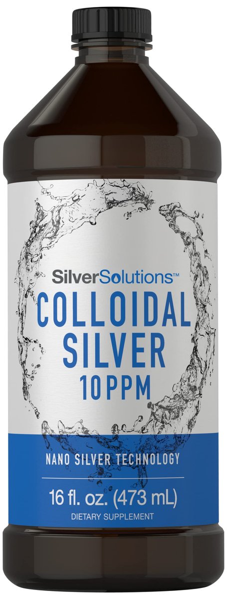 Carlyle Kolloidales Silber Liquid | 10 PPM | 16 fl. oz (473 ml) | Mit Nano-Silber-Technologie | Vegetarisches, Nicht-GVO, Glutenfreies Nahrungsergänzungsmittel