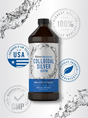 Carlyle Kolloidales Silber Liquid | 10 PPM | 16 fl. oz (473 ml) | Mit Nano-Silber-Technologie | Vegetarisches, Nicht-GVO, Glutenfreies Nahrungsergänzungsmittel
