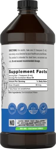 Carlyle Kolloidales Silber Liquid | 10 PPM | 16 fl. oz (473 ml) | Mit Nano-Silber-Technologie | Vegetarisches, Nicht-GVO, Glutenfreies Nahrungsergänzungsmittel