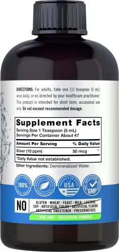 Carlyle Kolloidales Silber | 10 PPM | 236 ml | Nanosilber-Technologie | Vegan, Nicht-GVO & Glutenfrei
