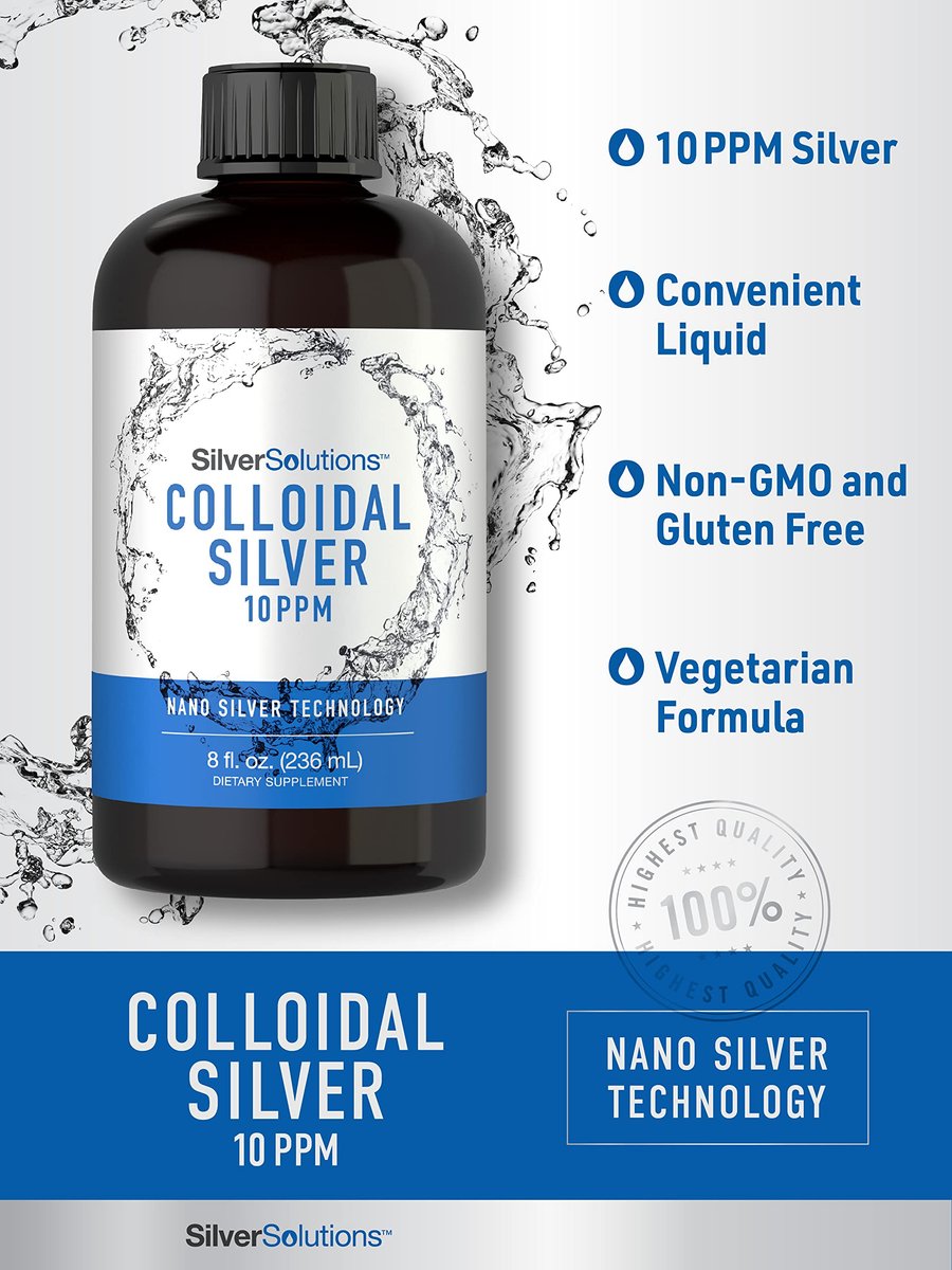 Carlyle Kolloidales Silber | 10 PPM | 236 ml | Nanosilber-Technologie | Vegan, Nicht-GVO & Glutenfrei