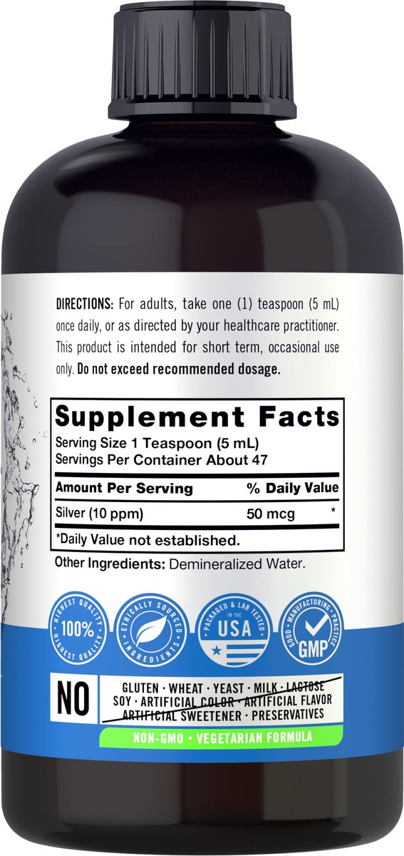 Carlyle Kolloidales Silber | 10 PPM | 236 ml | Nanosilber-Technologie | Vegan, Nicht-GVO & Glutenfrei