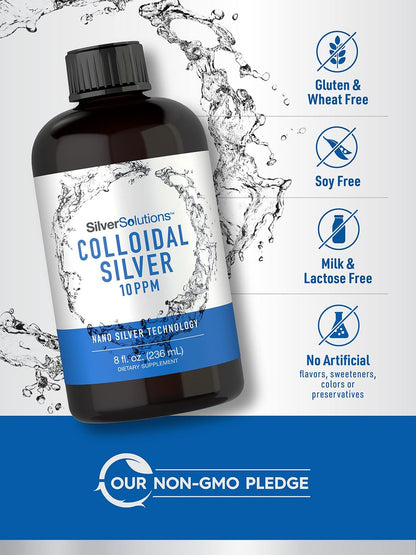 Carlyle Kolloidales Silber | 10 PPM | 236 ml | Nanosilber-Technologie | Vegan, Nicht-GVO & Glutenfrei
