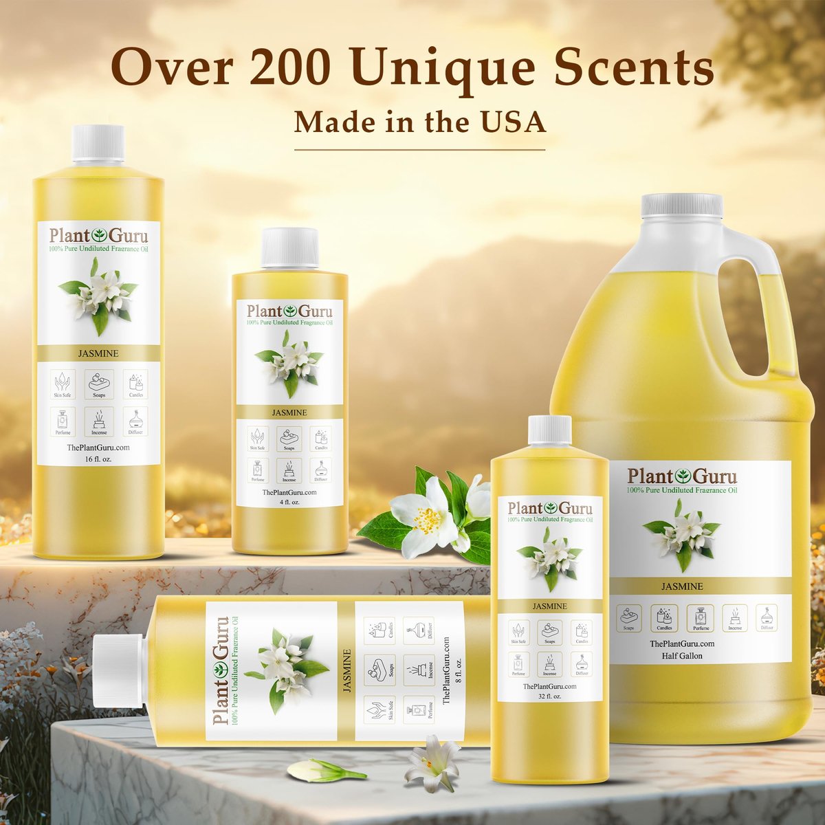 Jasmin Duftöl 118 ml – Natürliches Parfümöl für Seifen, Kerzen, Badebomben & Körperbutter – Ideal für Aromatherapie-Diffuser und Duftlampen