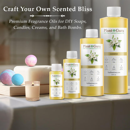 Jasmin Duftöl 118 ml – Natürliches Parfümöl für Seifen, Kerzen, Badebomben & Körperbutter – Ideal für Aromatherapie-Diffuser und Duftlampen