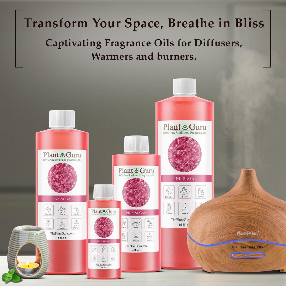 Pink Sugar Duftöl 118 ml – Parfümöl für DIY Seifenherstellung, Kerzen, Badebomben, Körperbutter – Ideal für Aromatherapie-Diffuser, Duftlampen und Wax Warmer