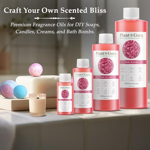 Pink Sugar Duftöl 118 ml – Parfümöl für DIY Seifenherstellung, Kerzen, Badebomben, Körperbutter – Ideal für Aromatherapie-Diffuser, Duftlampen und Wax Warmer
