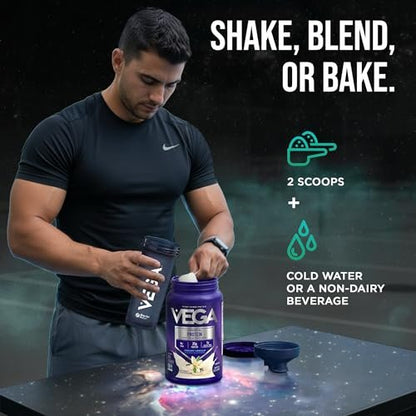 Vega Essential Protein – 25g pflanzliches Proteinpulver, cremige Vanille, vegan für einen milchfreien Vanille-Shake – Große Dose, 920 g (20 Portionen)
