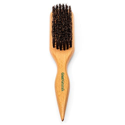 GranNaturals Wildschweinborsten-Haarbürste für Sleek Ponytail, Bun & Glättung von Babyhaaren, Fliegenhaaren, Edge Control – Backcombing- & Teasing-Bürste mit breitem Rattenschwanz zum Abteilen
