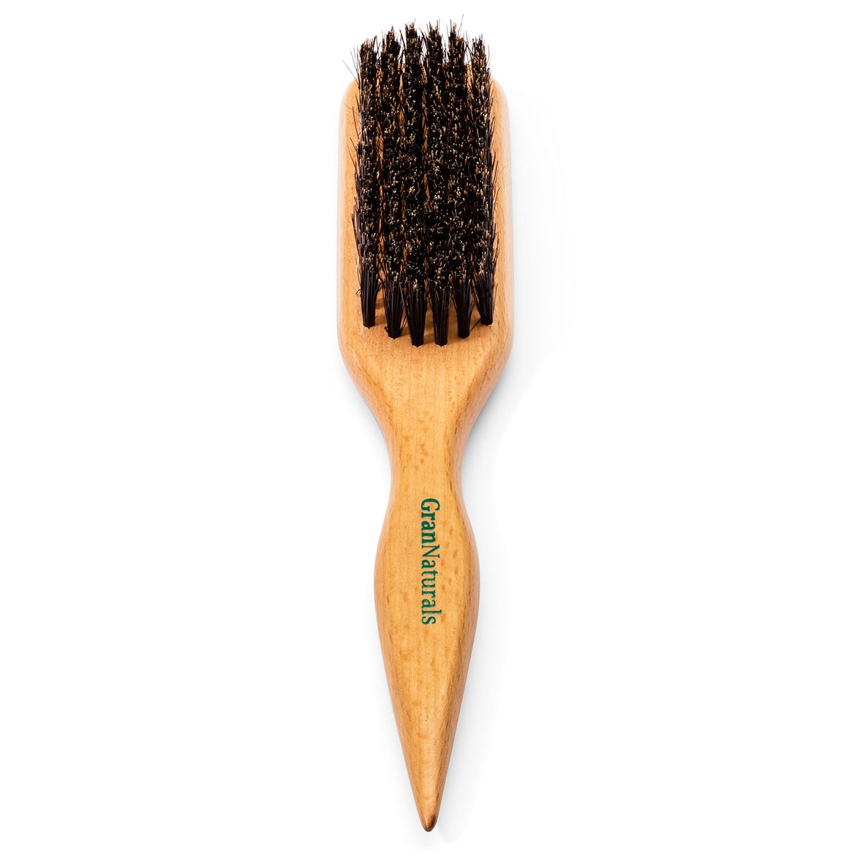 GranNaturals Wildschweinborsten-Haarbürste für Sleek Ponytail, Bun & Glättung von Babyhaaren, Fliegenhaaren, Edge Control – Backcombing- & Teasing-Bürste mit breitem Rattenschwanz zum Abteilen