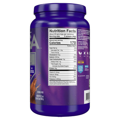 Vega Essential Protein – 25g veganes Proteinpulver, Reichhaltige Schokolade für einen proteinreichen, zuckerfreien Shake – Große Dose, 32,5 Unzen (20 Portionen)