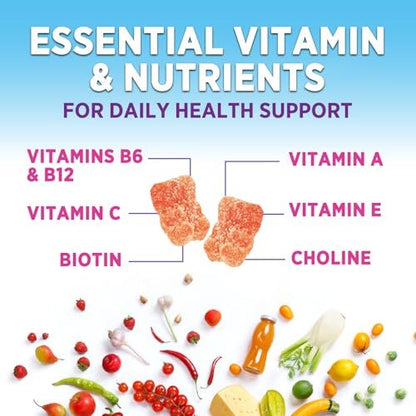 Multivitamin Gummies für Erwachsene - Komplettes Multivitamin Gummy für Frauen & Männer - Essentielle Vitamine & Mineralien mit Vitamin A, C, D, E & hochdosiertem B12 - Vegetarische Multivitamin Gummies - 60 Gummibärchen