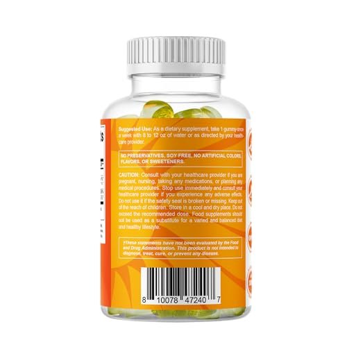 Vitamatic Zuckerfreies Vitamin D3 50.000 IE Wöchentliches Supplement – 60 Pektin-basierte Gummibärchen mit hoher Potenz für Knochen-, Zahn- und Immununterstützung