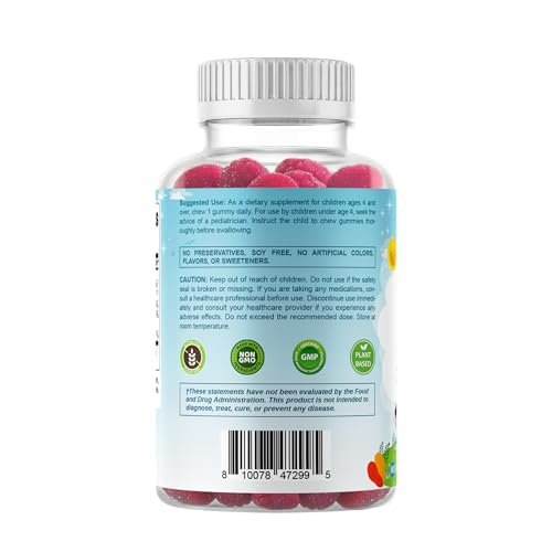 Vitamatic Kinder Magnesium Gummis – 60 vegane Stücke – Förderung von Muskeln, Knochen und Energie