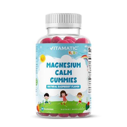 Vitamatic Kinder Magnesium Gummis – 60 vegane Stücke – Förderung von Muskeln, Knochen und Energie