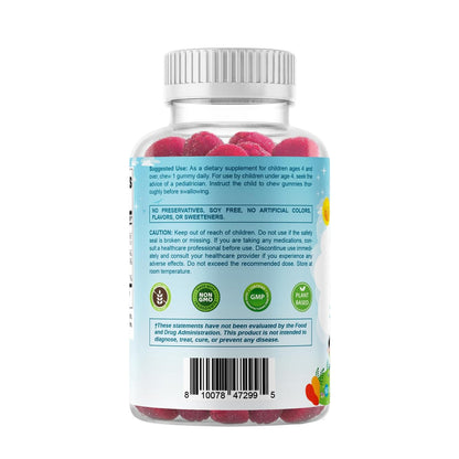 Vitamatic Kinder Magnesium Gummis – 60 vegane Stücke – Förderung von Muskeln, Knochen und Energie