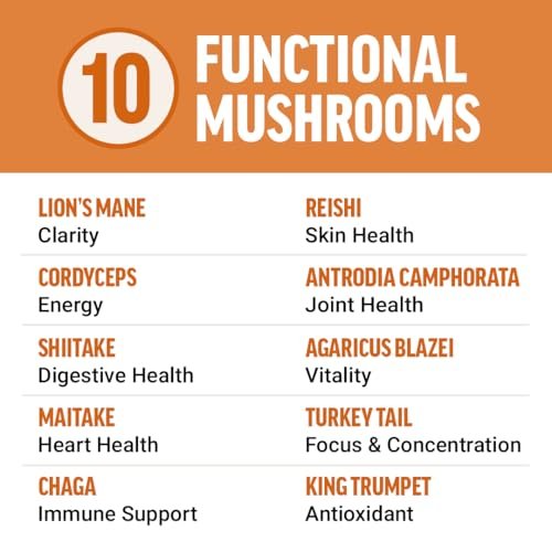 Force Factor Modern Mushrooms Kapseln – Pilz-Supplement mit Löwenmähne, Truthahnschwanz & Cordyceps für Energie, Fokus, Immunsystem & Verdauung, 90 pflanzliche Kapseln