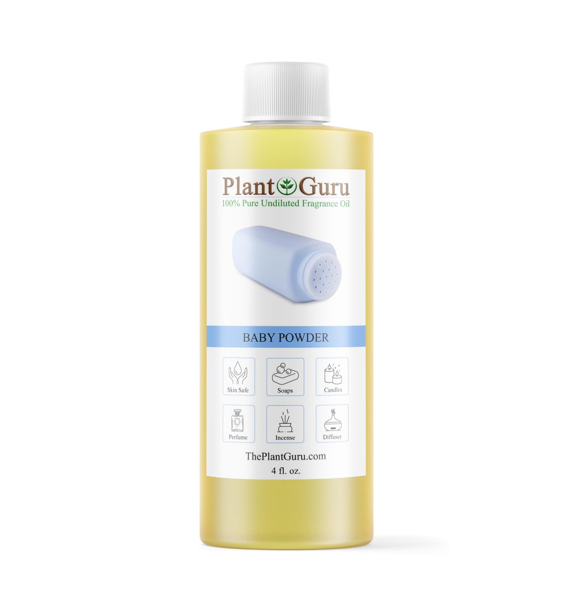 Baby Powder Duftöl 118 ml | Pflanzliches Duftöl für Seifenherstellung, Kerzen, Badebomben, Body Butters | Ideal für Aromatherapie-Diffuser, Duftlampen und -wärmer | Perfekt für Lotionen und Cremes