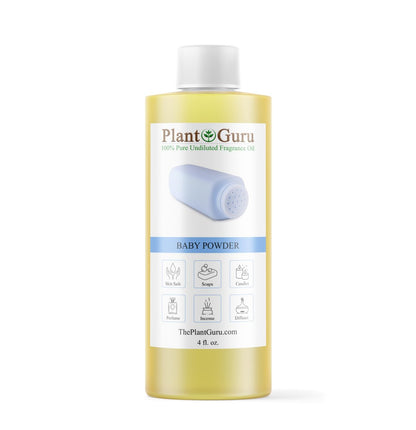 Baby Powder Duftöl 118 ml | Pflanzliches Duftöl für Seifenherstellung, Kerzen, Badebomben, Body Butters | Ideal für Aromatherapie-Diffuser, Duftlampen und -wärmer | Perfekt für Lotionen und Cremes