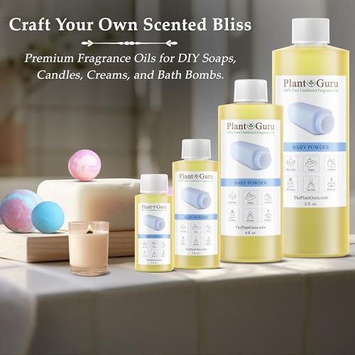 Baby Powder Duftöl 118 ml | Pflanzliches Duftöl für Seifenherstellung, Kerzen, Badebomben, Body Butters | Ideal für Aromatherapie-Diffuser, Duftlampen und -wärmer | Perfekt für Lotionen und Cremes