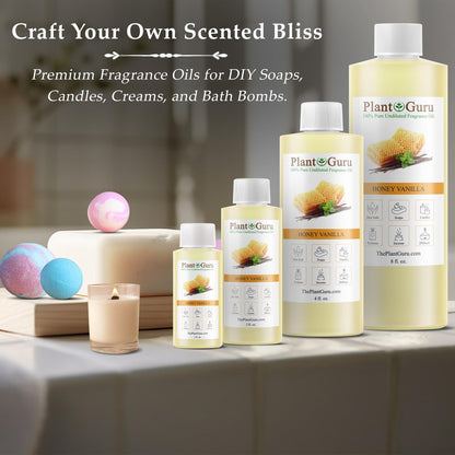Honig-Vanille Duftöl 118 ml – Parfümöl für DIY Seifenherstellung, Kerzen, Badebomben, Body Butters – Ideal für Aromatherapie-Diffuser, Duftlampen und Duftwärmer – Tolle Ergänzung für Lotionen und Cremes