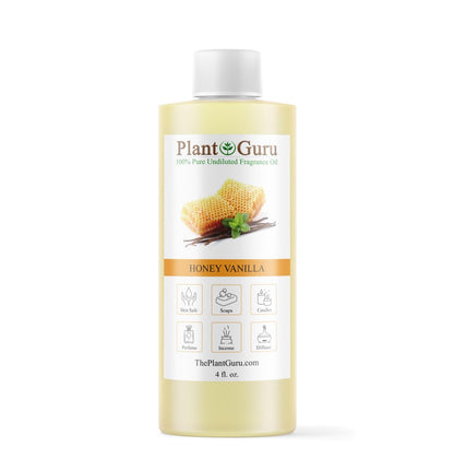 Honig-Vanille Duftöl 118 ml – Parfümöl für DIY Seifenherstellung, Kerzen, Badebomben, Body Butters – Ideal für Aromatherapie-Diffuser, Duftlampen und Duftwärmer – Tolle Ergänzung für Lotionen und Cremes