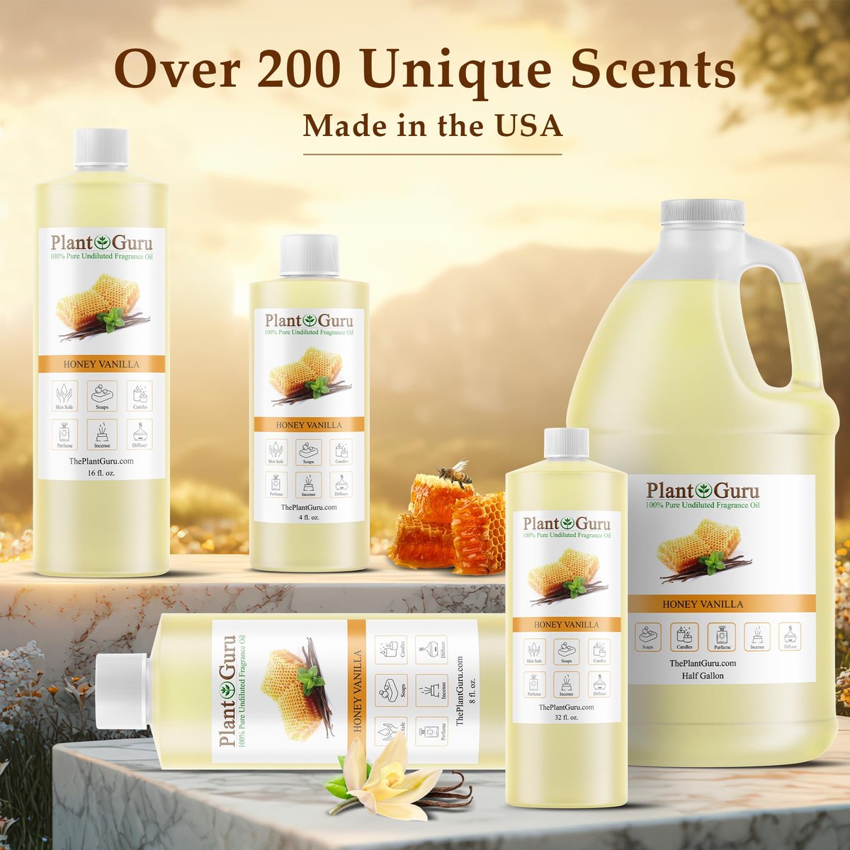 Honig-Vanille Duftöl 118 ml – Parfümöl für DIY Seifenherstellung, Kerzen, Badebomben, Body Butters – Ideal für Aromatherapie-Diffuser, Duftlampen und Duftwärmer – Tolle Ergänzung für Lotionen und Cremes