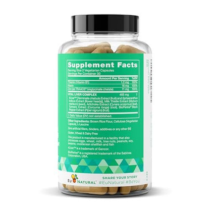 Vital Liver Cleanse Detox & Repair – 9-in-1 Leberunterstützung mit Mariendistel, Artischocke, Kurkuma und Adaptogenen – 60 vegane Kapseln