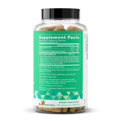 Vital Liver Cleanse Detox & Repair – 9-in-1 Leberunterstützung mit Mariendistel, Artischocke, Kurkuma und Adaptogenen – 60 vegane Kapseln