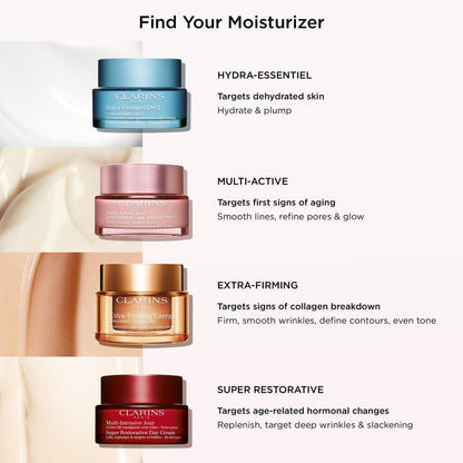Clarins Hydra-Essentiel Seidige Creme | Intensiv feuchtigkeitsspendende Gesichtscreme | 60 Sekunden für prallere Haut* | Nährt, beruhigt und macht weich | Doppelte Hyaluronsäure | Normale bis trockene Haut | 48 g