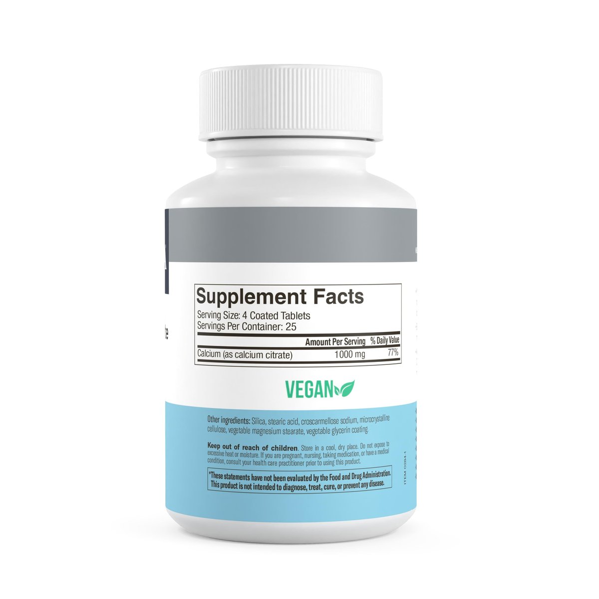 Freeda Calcium Citrat – Veganes Knochenstärkungspräparat, koscher, unterstützt Knochendichte und Muskelfunktion – 1000 mg Calcium pro Portion – ohne Vitamin D – 100 Tabletten
