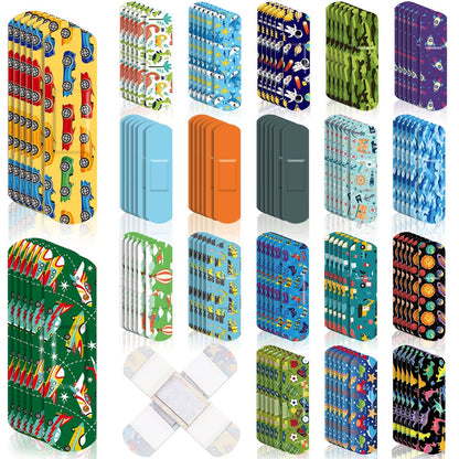 Panelee 120 Stück Kinderpflaster 2,83'' x 0,75'' - Stilvolles Design, flexible, wasserdichte Pflaster im Großpack, atmungsaktive Streifen für Erste Hilfe und Wundversorgung (Stylischer Stil)