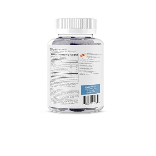 Himalaya Ashwagandha Bio-Gummis mit KSM-66, Stressabbau, Energie & Entspannung, 60 Gummis mit leckerem Brombeergeschmack