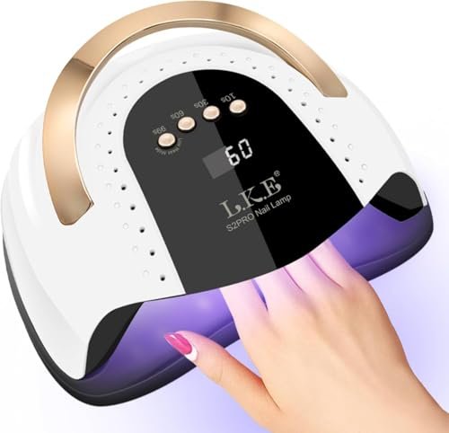 268W UV LED Nagellampe, LKE Nageltrockner für Gel-Nagellack, 4 Timer UV Nagellampe Professionelles Nagellicht, 57 Lampenperlen und Automatischer Sensor (Weiß)